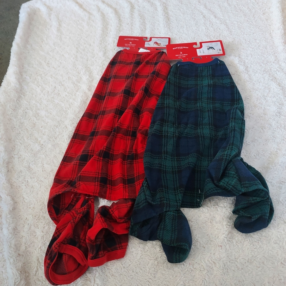 Wondershop Red/Black XL & Blue/Green Large Pet Pajamas